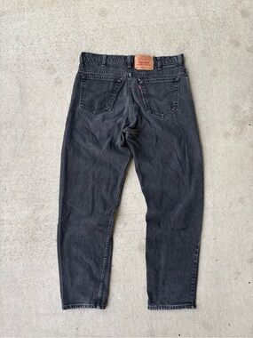 Vintage 90s Levis 550 Black Denim Jeans Made in Canada 35x31.5 Relaxed Tapered